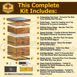 Hoover Hives 8 Frame Beehive Kit - Dipped in 100% Beeswax Includes Wooden Frames & Waxed Foundations (2 Deep Boxes, 1 Medium Box) Hoover Hives