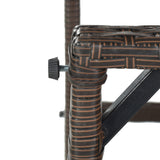 11-Piece Outdoor Patio PE Wicker Dining Table Set, All-Weather Resistant Conversation Set with Acacia Wood Tabletop, Foldable Back Dining Chair, Space-Saving Design for 10 People XD Designs