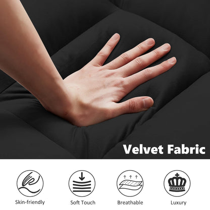 Suheww Sofa Bed, 3 in 1 Black Loveseat Sleeper Sofa for Living Room, 2 Seater Pull Out Sofa Cama Small Couch Bed Futon Lounge Sofa for Bedroom Small Spaces Living Room