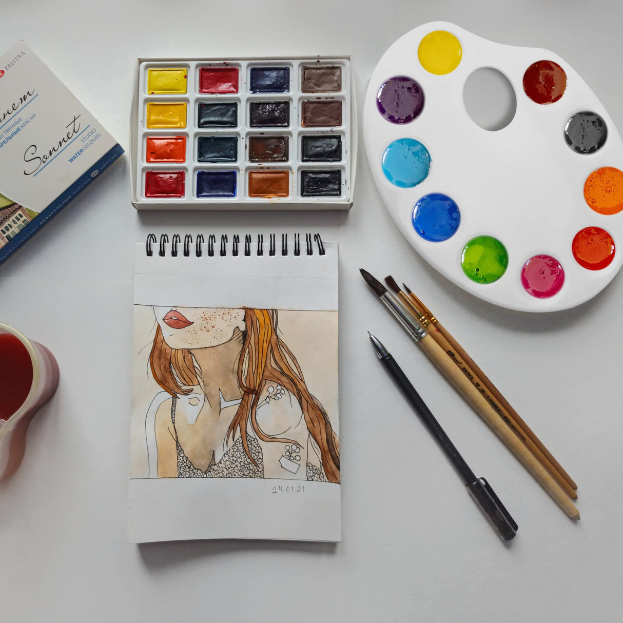 30 Pack 10 Well Paint Palettes Tray Bulk, White Plastic Paint Palettes for Adult, Watercolor Painting Tray Palette for Amateur Painters, DIY Art Painting KEJJNYER