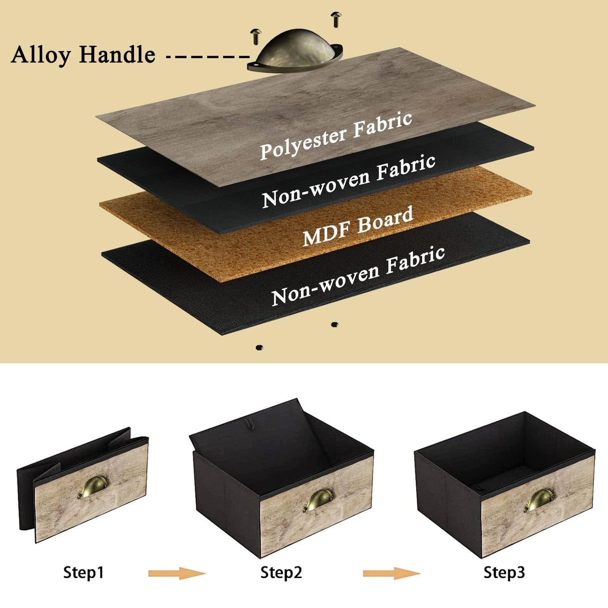 X-cosrack 3-Tier Adjustable Grey Coffee Bar Table with Fabric Drawer for Kitchen and Dining X-cosrack