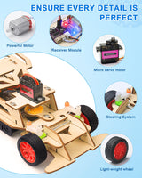 Poraxy STEM Toys for Boys Age 8-12, Building Remote Control Car, STEM Kits for Kids 8-10, Wooden 3D Puzzles 8-13 Science Projects Model, Birthday Gifts for 8 9 10 11 12 13 14 Year Old Teen Boys Girls Poraxy