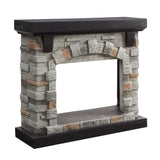 Electric Fireplace with Mantel, 40”W Faux-Stone Fireplace Mantel，Tall Fire Place Heater Freestanding with LED Flame for Living Room Bedroom, 40”Wx12”Dx35”H, Gray Edwin's Choice