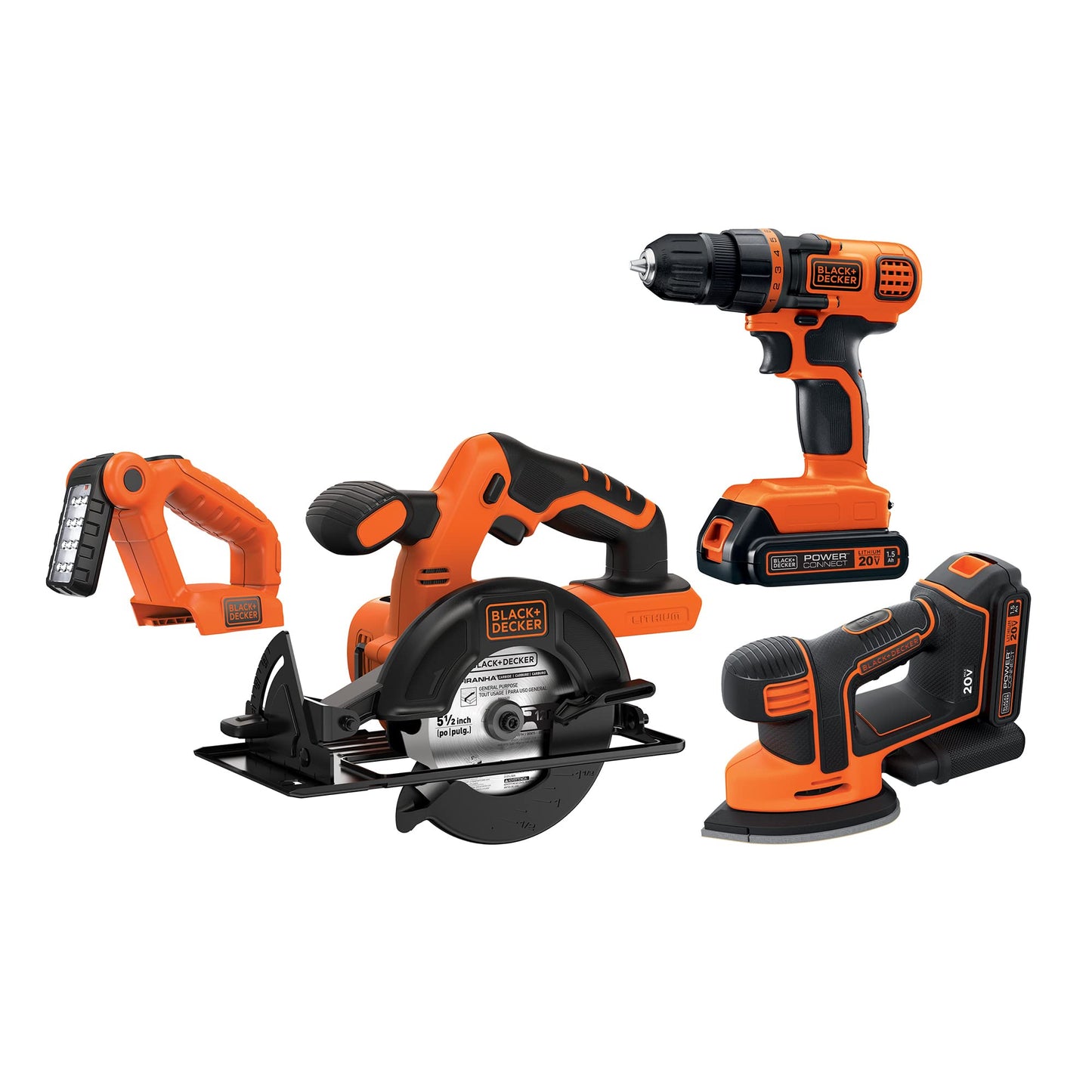 BLACK+DECKER 20V MAX* POWERCONNECT Cordless 4-Tool Combo Kit (BD4KITCDCMSL) - WoodArtSupply