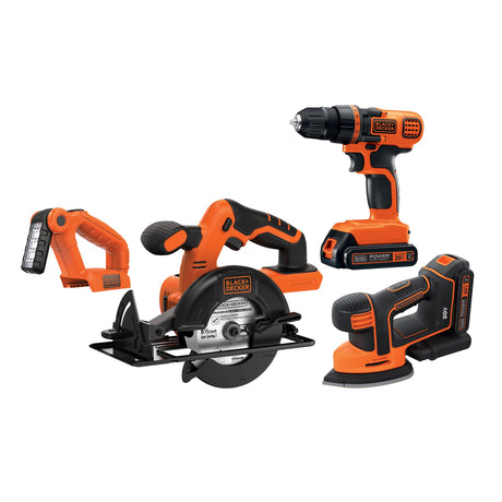 BLACK+DECKER 20V MAX* POWERCONNECT Cordless 4-Tool Combo Kit (BD4KITCDCMSL) Black & Decker