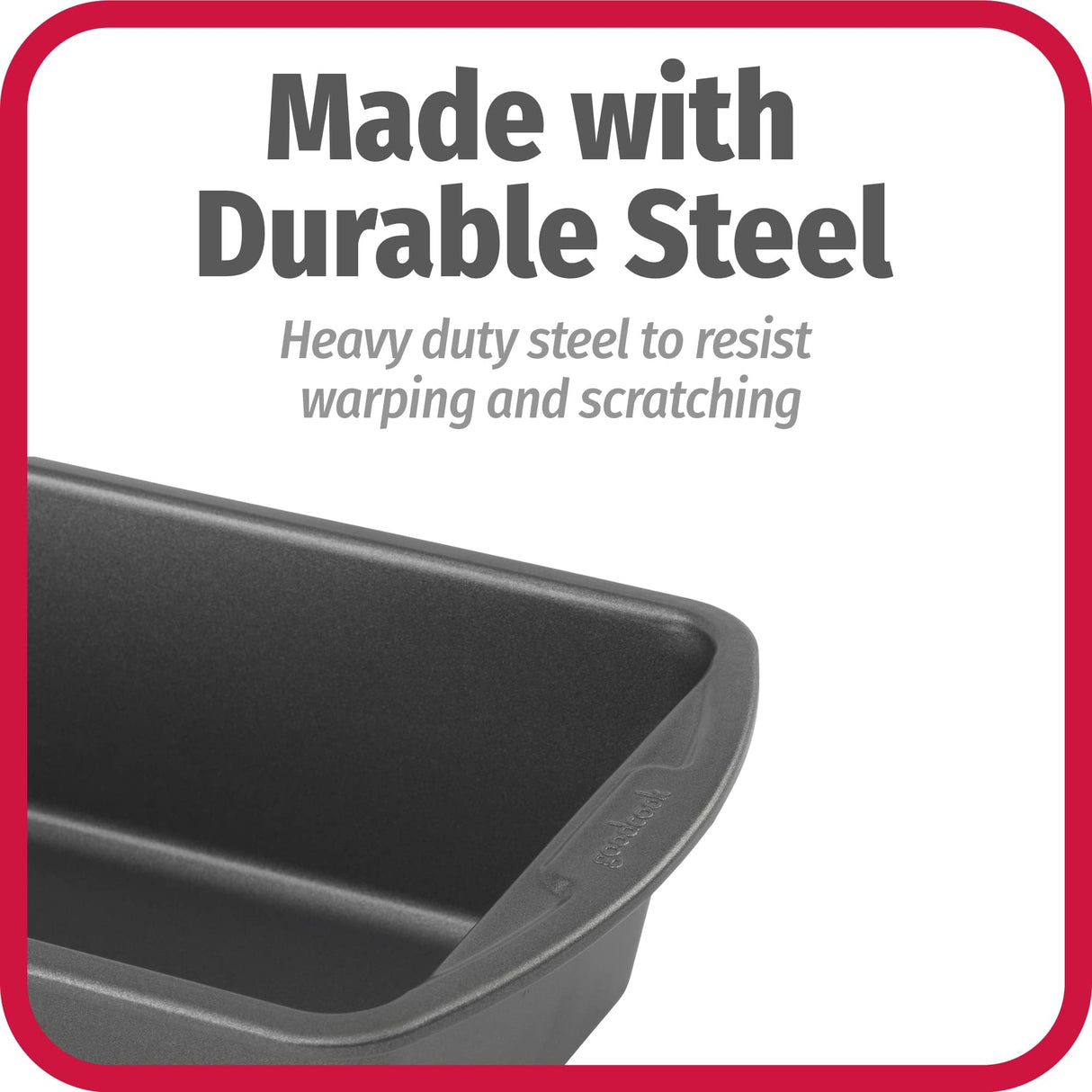 GoodCook Extra Large 13'' x 5'' Nonstick Steel Bread Loaf Pans, Gray (4245) GoodCook