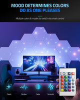 ZenSonic 12 Pack Self-adhesive Sound Proof Foam Panels for Walls 12" X 10" X 0.4" - Hexagon Acoustic Panels with Fiber Optic Starlight, Stylish Soundproof Wall Panels Absorb Noise and Wall Decor White ZenSonic