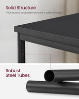 VASAGLE Side Table, Small End Table, Tall Nightstand for Living Room, Bedroom, Office, Bathroom, Classic Black ULET273B16 VASAGLE