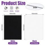 Akamino 40 Pcs 3mm Embroidery Puffy Foam, 6 x 9 Inch EVA Foam Sheets for 3D Embroidery Arts and Crafts, Craft Foam for Cosplay Costume, Hand Sewing, Embroidery Machine, DIY Projects (Black, White) Akamino