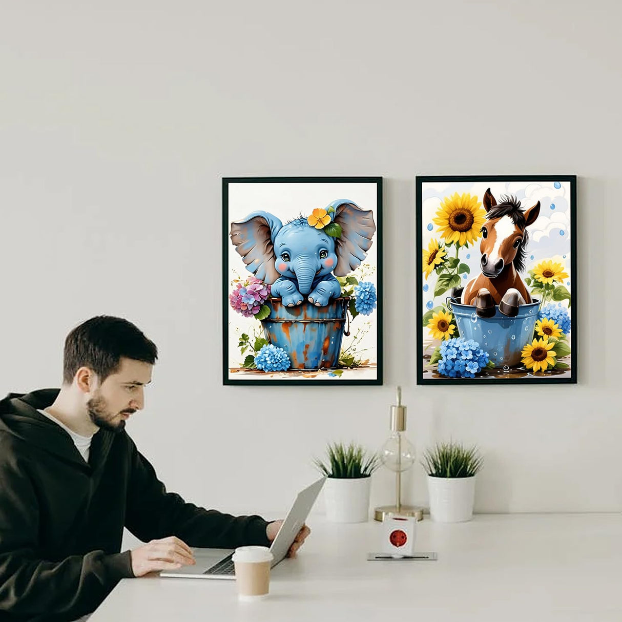 MBNTJHT 6 Pack Animals Diamond Painting Kits for Adults Beginners,Cute Animal Full Round Drill Diamond Art Kits for Adults,DIY Painting with Gem Art Crafts for Home Wall Decor 12X16 Inch. MBNTJHT