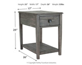 Signature Design by Ashley Borlofield Farmhouse Rectangular End Table with Drawer, Gray Signature Design by Ashley