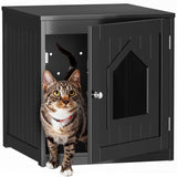 Cat Litter Box Enclosure Hidden Kitty Litter Box Furniture Indoor Cat Box Cabinet House Side Table Nightstand Washroom (Black) Nova Microdermabrasion