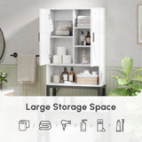 USHOWER Over The Toilet Storage Cabinet, Bathroom Organizers and Storage with Barn Doors, Thicken Metal Stand & MDF Wood Above Toilet Storage Cabinet, Freestanding Space Saver, White USHOWER