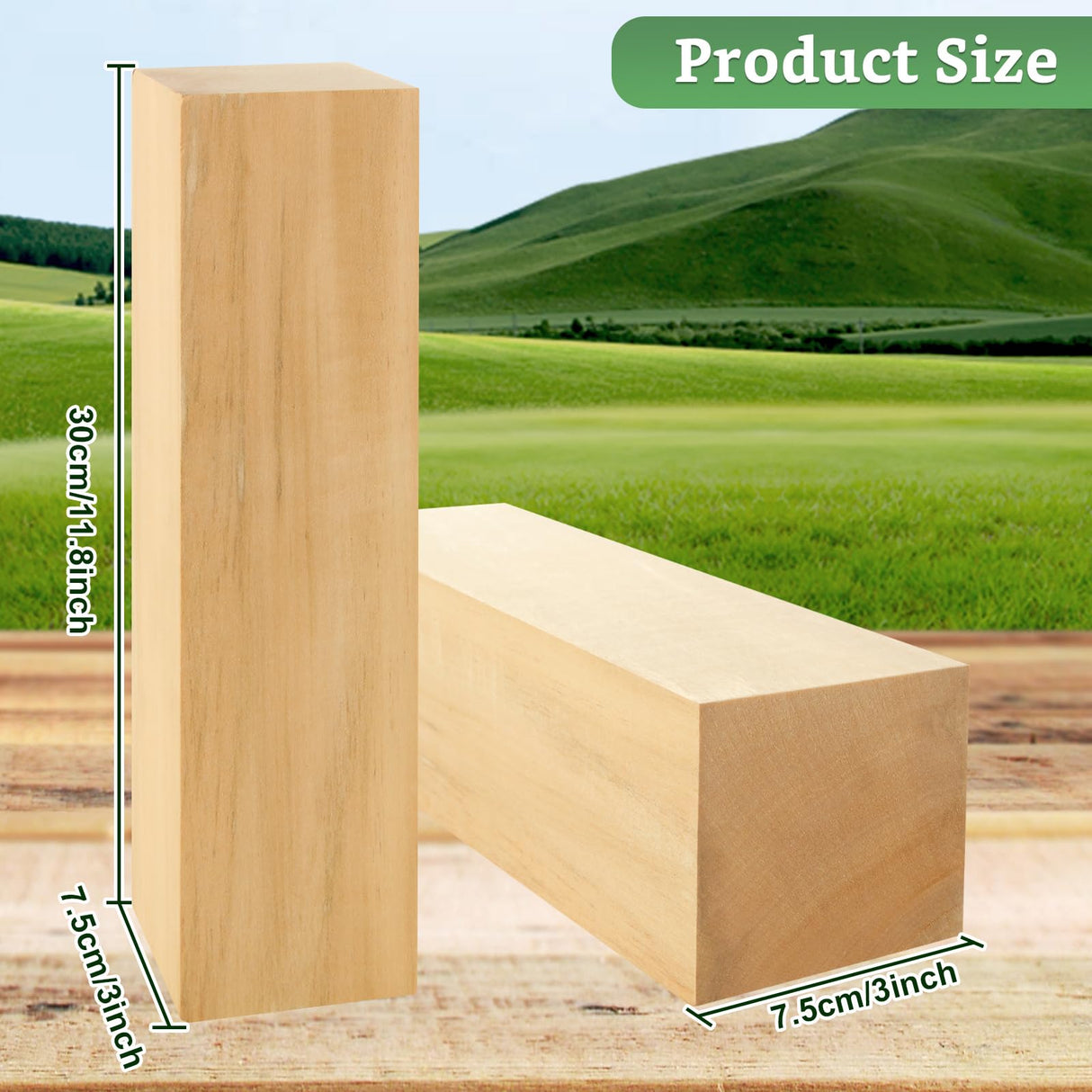 ACXFOND 1 Pack Unfinished Basswood Carving Block, 12x3x3 Inch Large Basswood Carving Blocks for Crafts, Whittling Wood Carving Blocks Basswood for Carving Crafts, Class, Arts, DIY Supplies ACXFOND