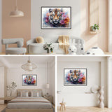 SENQAO Tiger Diamond Painting Kits for Adults, Animal Flower DIY 5D Diamond Art Kits Full Drill Diamond Dots Paintings with Diamonds Gem Art and Crafts Home Decor 12x16inch SENQAO