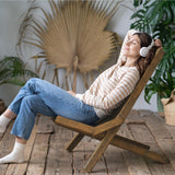 Generic Acacia Wood Folding Wooden Outdoor Chair -Stylish Low Profile Acacia Wood Lounge Chair for The Patio, Porch, Lawn, Garden or Home Furniture, Brown WoodArtSupply