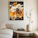 HMZephitiquc Bee Paint by Numbers Kit for Adults Beginners, Adult Paint by Number Kits on Canvas Bee, Easy DIY Craft Painting by Numbers Home Wall Decor 16x20 in HMZephitiquc