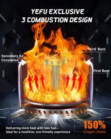 YEFU Fire Pit with Removable Ash-Pan: Smokeless Firepit 304 Stainless Steel Material - Outdoor Fire Pit Silver 19 inch - Smokeless Fire Pit for Outside Outdoor Patio Camping Backyard YEFU