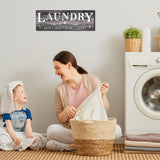 Laundry Sign, Solid Wood Laundry Room Decor, Rustic Signs Wall Hanging for Home Farmhouse Wall Decorations, 5.5 x 16.5 inch COLOR VALLEY ART