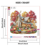 wavaiov Fall Diamond Painting Kits for Adults, Landscape Maple Leaf Flower Diamond Art Kits for Beginners, 5D DIY Special Shape Diamond Dot Painting Gem Art Kits for Home Decor 11.8x11.8 Inch wavaiov