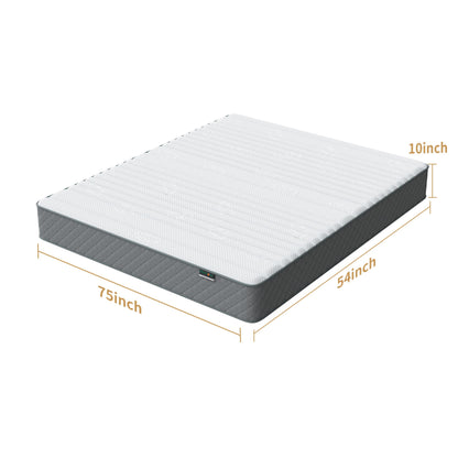 PurrJoys Mattress Double Mattress, 10 Inch Hybrid Memory Foam Firm Full Size Mattress with Hybrid Full Bed Mattress in a Box Pressure Relief & Supportive Full Size Mattress