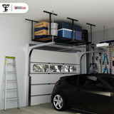 Shuntong The Atlas Pro 4 x 8 ft Overhead Garage Storage Rack, Ultra Duty 1250lbs Weight Capacity, Adjustable Height 26"-48", Hammertone Shuntong