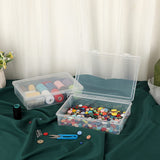 BTSKY Clear Plastic Storage Box with Flap Lid, Multipurpose Craft Organizers and Storage Box Art Supply Storage Organizer Plastic Sewing Box for Beads Pencils Notebooks, 6 Pack Small BTSKY