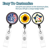 28 Pieces Blank Sublimation Blanks Tag Holder Sublimation Retractable Badge Holder DIY Retractable Heat Transfer ID Badge Holder with Clip for ID Card Holders, Keys, Name Tag (Black) Zonon