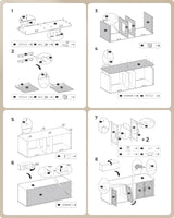Feandrea Double Cat Litter Box Enclosure, Modern Cat Litter Box Furniture Hidden for 2 Cats, Front Entry, Cat House, Side End Table, TV Stand, 59 x 19 x 19.5 Inches, Cloud White UPCL010W01 Feandrea