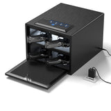 XDeer Biometric Pistol Safe (FCC & California DOJ Certified) - Quick Access Handgun Safe with Fingerprint & Digital Keypad, Secure Home Gun Safe for up to 4 Pistols (No Cleaning Kit) XDeer