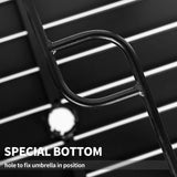 Betterland Patio Bar Table, Outdoor Square Bar Height Table Metal Bar Bistro Table, Metal Frame & Slat Tabletop with 1.57" Umbrella Hole Betterland