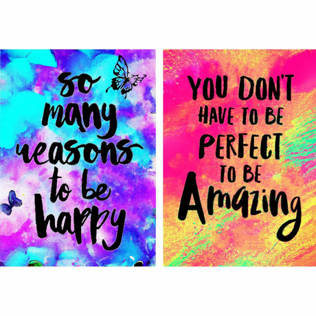 Yomiie 2 Pack 5D Diamond Art Painting Letter Full Drill by Number Kits, Colorful Amazing & Happy Letter Paint with Diamonds Art Rhinestone Embroidery Cross Stitch Craft for Home Decoration(12x16 inch) Yomiie