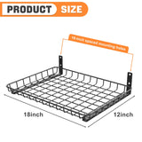 TORACK 2-Pack 12x18 inch Wall-Mounted Shelves, Garage Wall Shelf for Closet & Laundry Room, Heavy-Duty Floating Shelves Hold Up to 60 lbs(Black) TORACK