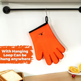 Heat-Resistant BBQ Gloves – Non-Slip Silicone Grip, Waterproof, Perfect for Grilling, Baking, & Smoking – High Heat Protection up to 500°F HASHIMARK