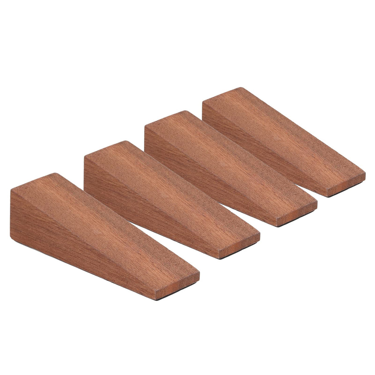 4 Pcs Wooden Door Stopper, Dark Brown Triangular Anti Slip Door Wedge Stopper for Bedroom Living Room Bathroom Hztyyier