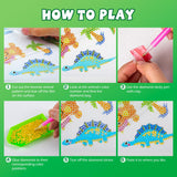 Labeol Diamond Art Kits for Kids Boys and Girls Ages 6-8-10-12 Easy to DIY Creative Diamond Art Sticker Craft by Numbers Kits for Kids and Adult Beginners (Jungle Animals) Labeol