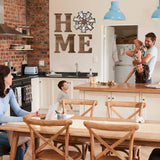 Qunclay 4 Pcs Windmill Wall Decor Wooden Home Letters Decoration Rustic Farmhouse Home Hanging Wood Sign Farmhouse Wall Decor for Living Room Kitchen Bedroom Porch(Brown) Qunclay