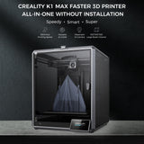 Creality K1 MAX 3D Printer Upgrade with 600mm/s Printing Speed 300°C High-Temperature Nozzle Direct Extruder Hands-Free Auto Leveling Dual Z Axes Stable Cube Frame 11.81x11.81x11.81inch Creality