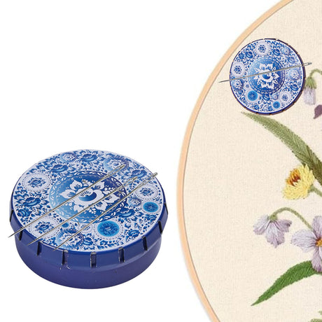 Tin Needle Minders Needle Pins Holders Needles Nanny with Magnet Sewing Machine Needle Keeper, Cross Stitch Embroidery Magnet Needles Organizer Box Nwsrayu