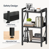 HOOBRO Bookshelf, 3-Tier Industrial Bookcase, Book Shelf Storage Organizer, Small Bookshelf with Metal Frame for Living Room, Bedroom, Home Office, Kitchen, Black BB71SJ01 HOOBRO