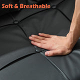 LINLUX 60" W Black Leather Couch with Storage, Loveseat Sofa Couches for Living Room, Bedroom, Office, Dorm, Comfy Cushion, 2 USB Charging Ports LINLUX