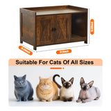 CHARMELEON Cat Litter Box Enclosure,Hidden Litter Box Furniture Cabinet with Scratch Pad & Sensor Light,Wooden Pet House Side End Table for Living Room,Bedroom,31.5" Lx19.69 Wx19.69 H（Rustic Brown） CHARMELEON