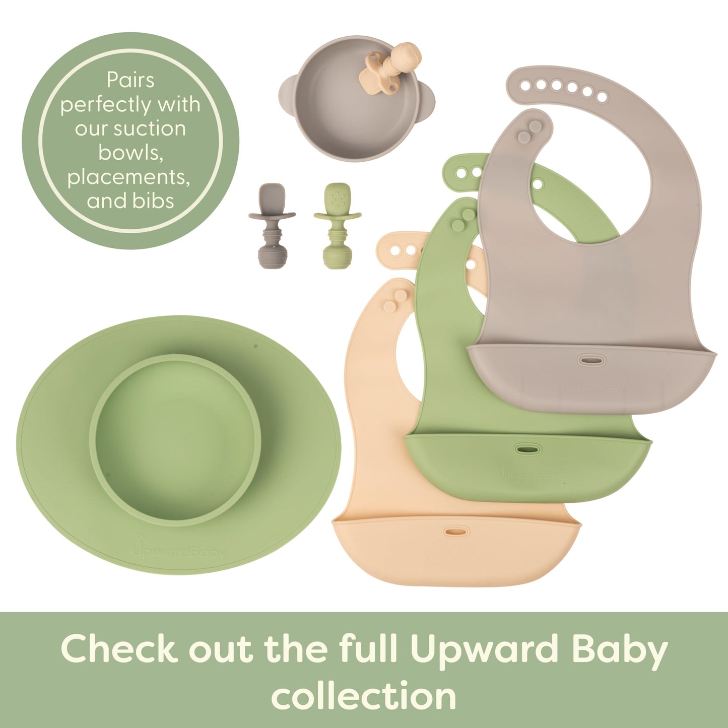 UpwardBaby Self Feeding Spoons with Anti-Choke Barrier – Silicone Utensils for 4 Months+ – Baby Led Weaning Silicone Spoon - Feeding Supplies