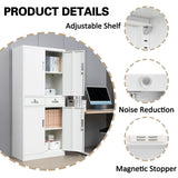 Metal Storage Cabinet，71" Garage Storage Cabinet with 2 Locking Drawer and 4 Adjustable Shelves ，Black Tool Cabinet，Lockable File Steel Cabinet for Home, Office, Gym, School. TaskStorz