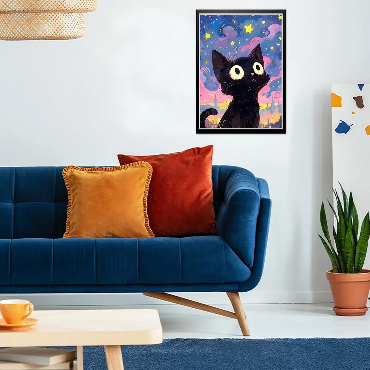 HEIBAGO Starry Night Cat Diamond Art Kits for Adults Beginners, 5D Diamond Painting Animal Kits, DIY Full Round Drill Diamond Dots Paintings Picture Gem Art Craft for Home Wall Decor 12x16 Inch HEIBAGO