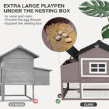 MEDEHOO Chicken Coop Expandable Chicken House for Outdoor with Wheels Nesting Box, Leakproof Pull-on Tray, and UV-Resistant Roof Panel - Brown MEDEHOO