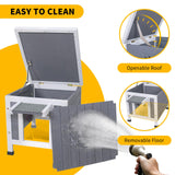 GEGURI Outdoor Cat House, Weatherproof Shelter for Ferrel Cats, Dogs, Rabbits Hutch with Elevated Floor, Asphalt Roof GEGURI