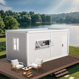 AMGUI Single Storey Tiny House: Modern Prefabricated Flat Pack House with Expandable Plastic Design, Portable Modular Home for Hotel, Office or Villa - Includes Bathroom and On-site Installation AMGUI