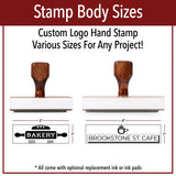 Personalized Rubber Hand Stamp, Wood Handle with Custom Logo | Multiple Size Options Available | Upload Your Own Logo (1"x3") 904 Custom