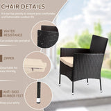 FDW Patio Furniture Set 4 Pieces Outdoor Rattan Chair Wicker Sofa Garden Conversation Bistro Sets for Yard,Pool or Backyard FDW